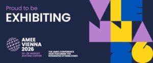 Header showing the AMEE 2026 logo