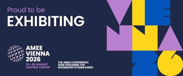 Header showing the AMEE 2026 logo